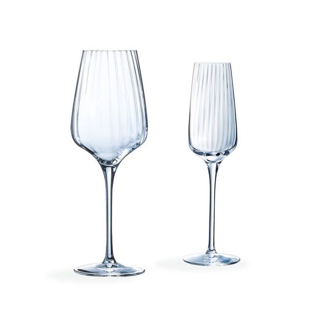 Ensemble de 12 verres à pied -SYMÉTRIE Couleur transparent <span itemprop=