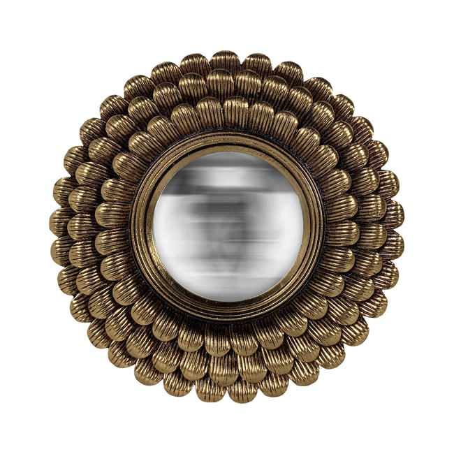 Miroir soleil convexe 20cm Couleur or <span itemprop=