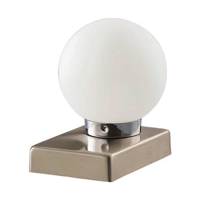 Lampe à poser en métal moderne, Naomi Couleur blanc opale, nickel mat <span itemprop=