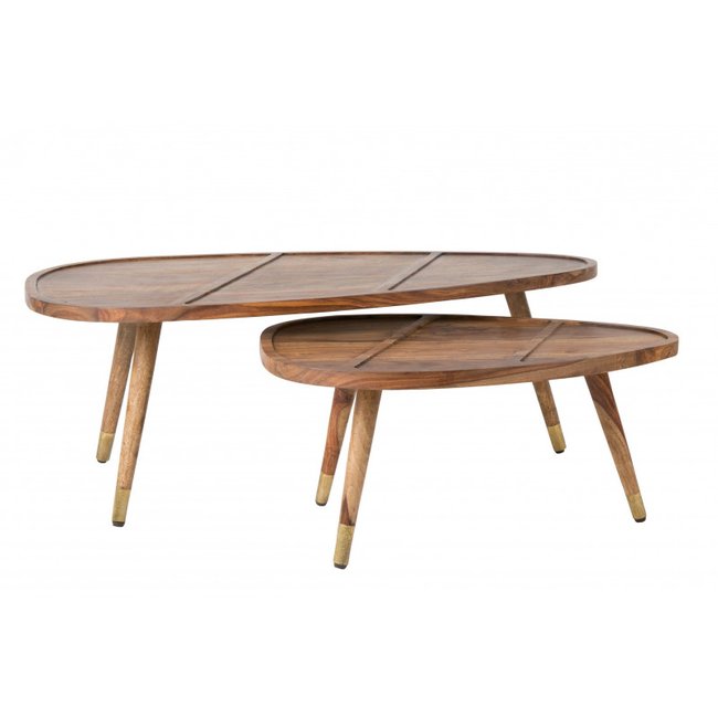 Lot de deux tables basses sham en bois Couleur bois <span itemprop=