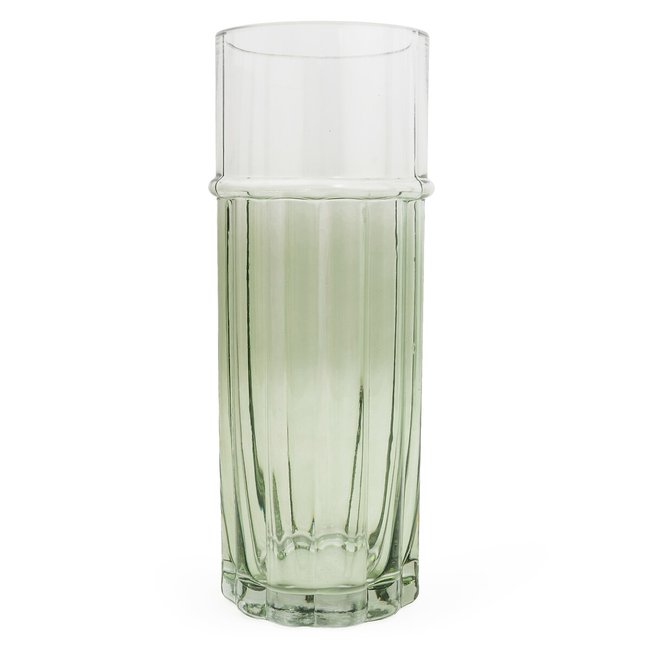 30cm Two-Tone Ridged Glass Vase, green, SO'HOME