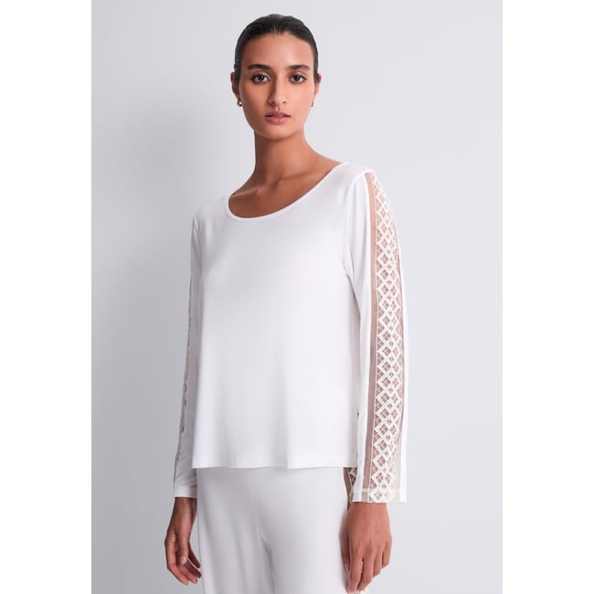 Top manches longues Sweet Obsession blanc <span itemprop=