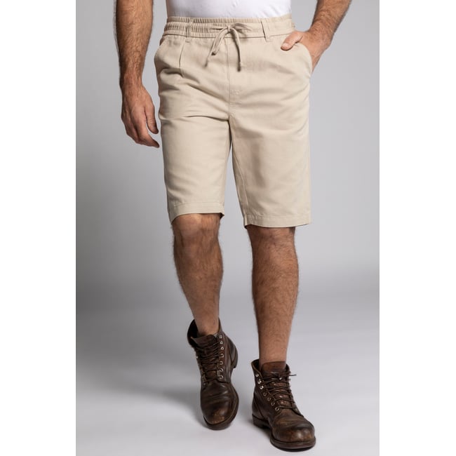 Bermuda en lin mélangé. Taille élastique. beige <span itemprop=