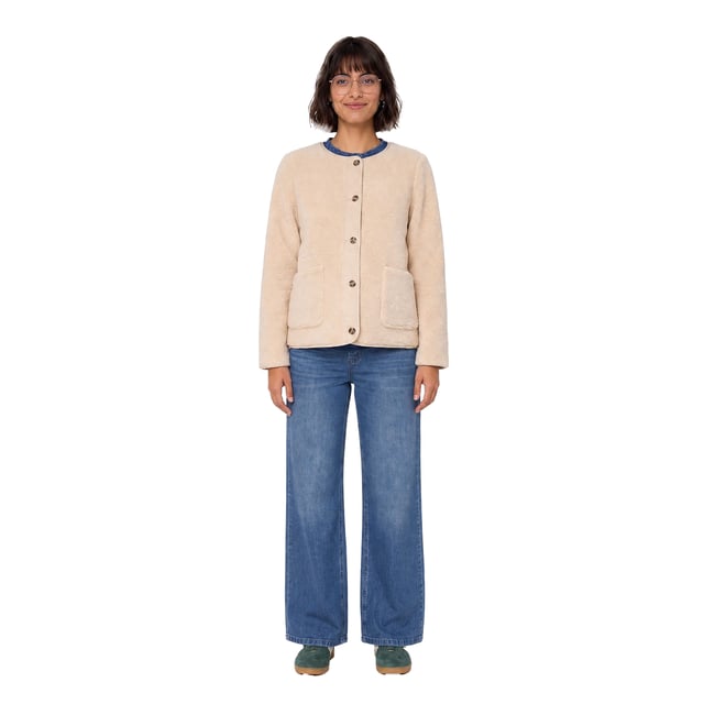 Veste de grossesse evolutive écru <span itemprop=