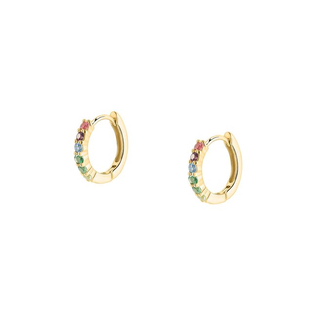 Créoles en argent 925 et oxyde de zirconium or <span itemprop=