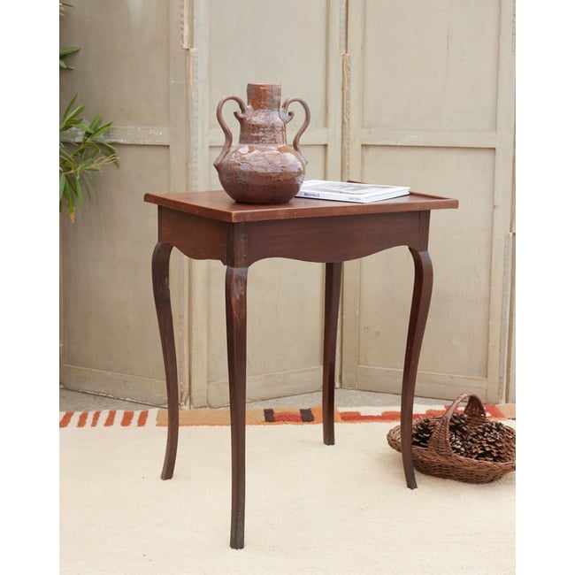 Petite table d'appoint en bois Francine N°1689 - Bon état Couleur bois foncé <span itemprop=