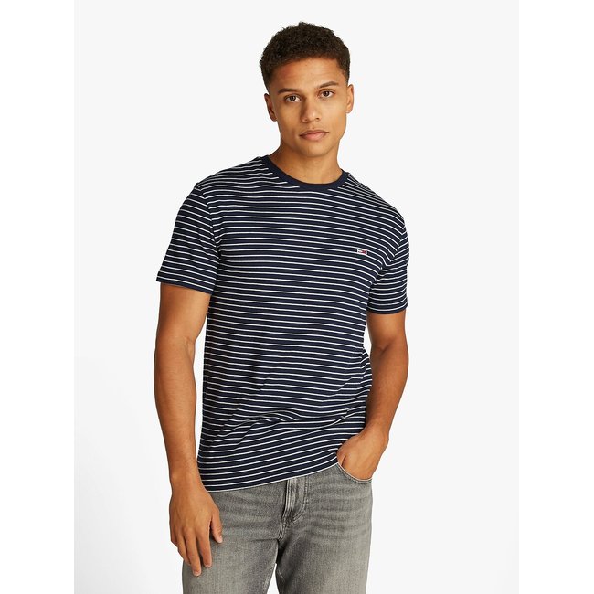 T-Shirt, Slim-Fit blau/weiss <span itemprop=