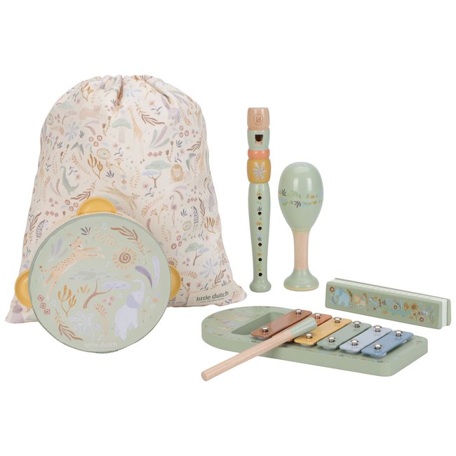Set de musique vert, multicolore, bois <span itemprop=