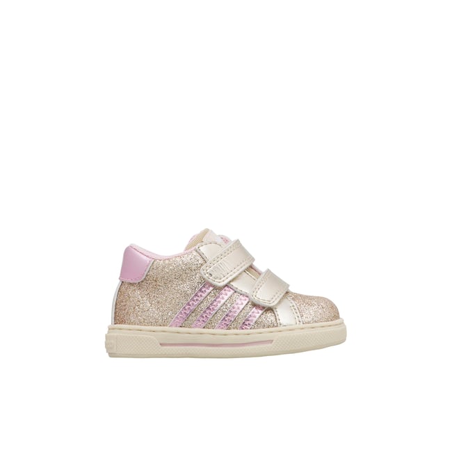 Sneakers en cuir et tissu TRUBY VL. rose-platine- <span itemprop=