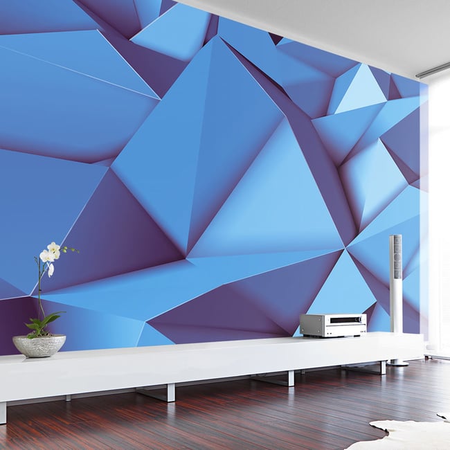 Papier peint intissé panoramique Abstractions Royal blue Couleur bleu <span itemprop=