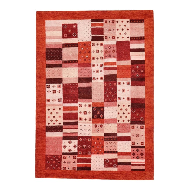 Tapis en laine vierge noué à la main Couleur rouge <span itemprop=