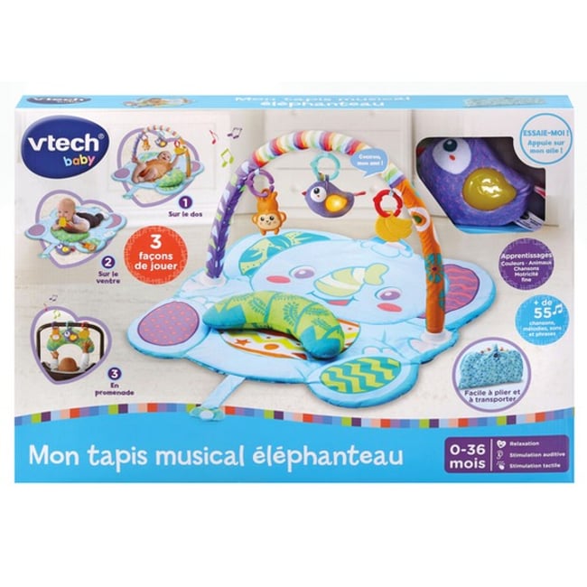 Tapis musical Elephanteau multicolore <span itemprop=