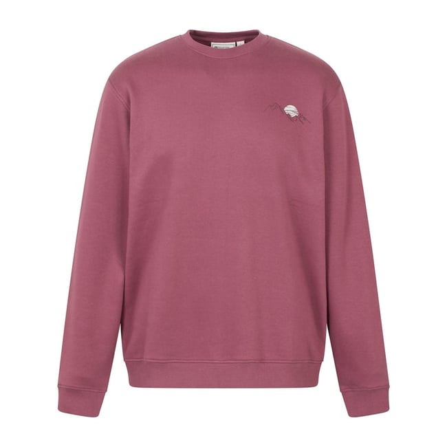 Sweat motif/style scène de montagne bordeaux <span itemprop=
