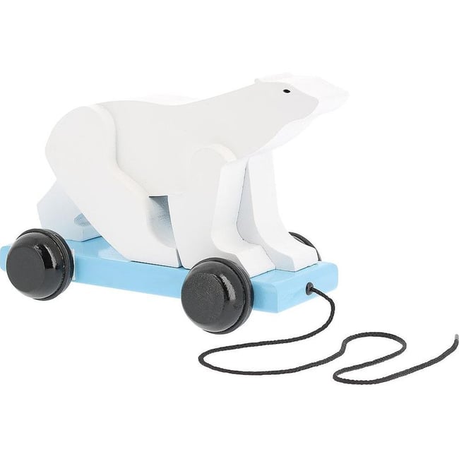 Ours blanc à tirer Pompon Vilac 9100 - Jouet en bois à tirer - Jouet à traîner