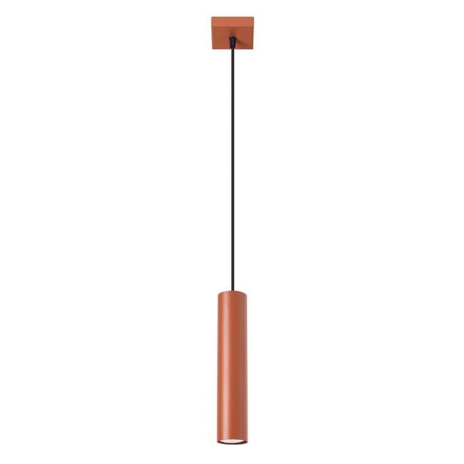 Suspension Acier Ocre Rouge GU10 1 Lagos Couleur rouge <span itemprop=