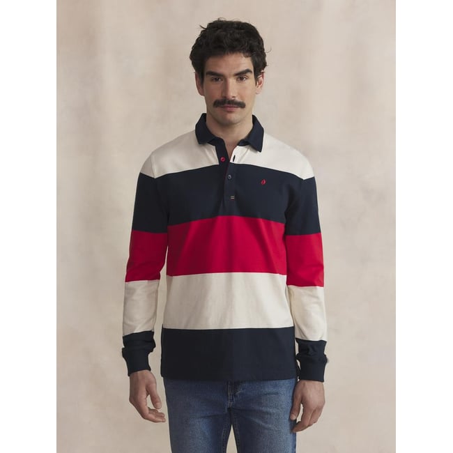 Polo manches longues ELIELPOL marine <span itemprop=