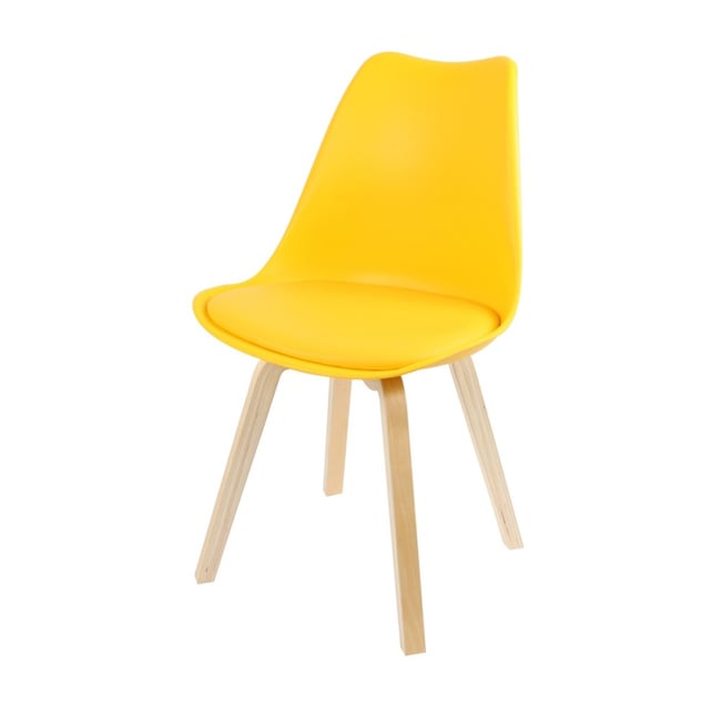 Chaise Scandinave Jaune Avec Coussin Couleur v002238 <span itemprop=