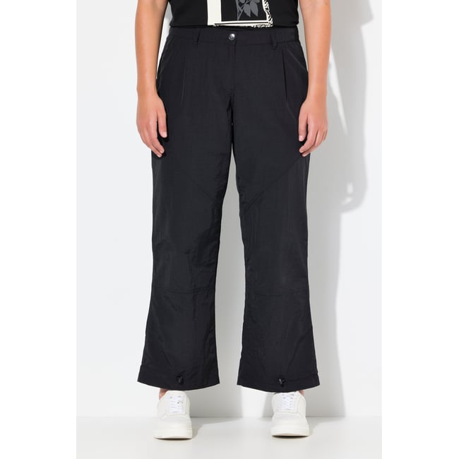 Pantalon cargo jambe large noir <span itemprop=