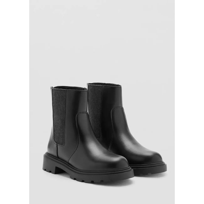 Bottes Chelsea effet cuir noir <span itemprop=