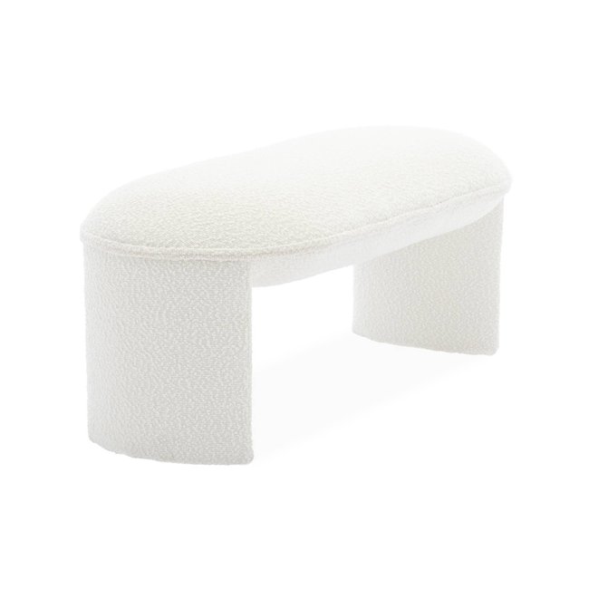 Banc, bout de lit bouclette SHAWN Couleur crème <span itemprop=