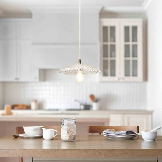 Olearia Textured Glass Pendant Light, transparent, ÉDITÉ