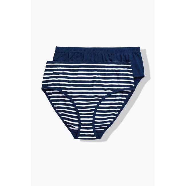 Lot de 2 culottes midi en coton bio bleu nuit <span itemprop=