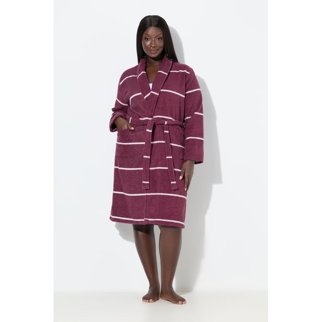 Peignoir en tissu éponge rayé - ULLA POPKEN