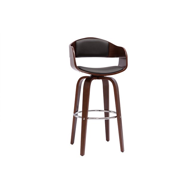 Tabouret de bar design pivotant 360° H65 cm GAO Couleur noyer / noir <span itemprop=