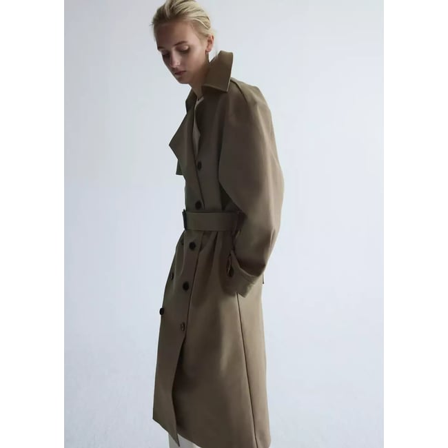 Trench Lyocell ceinture beige <span itemprop=