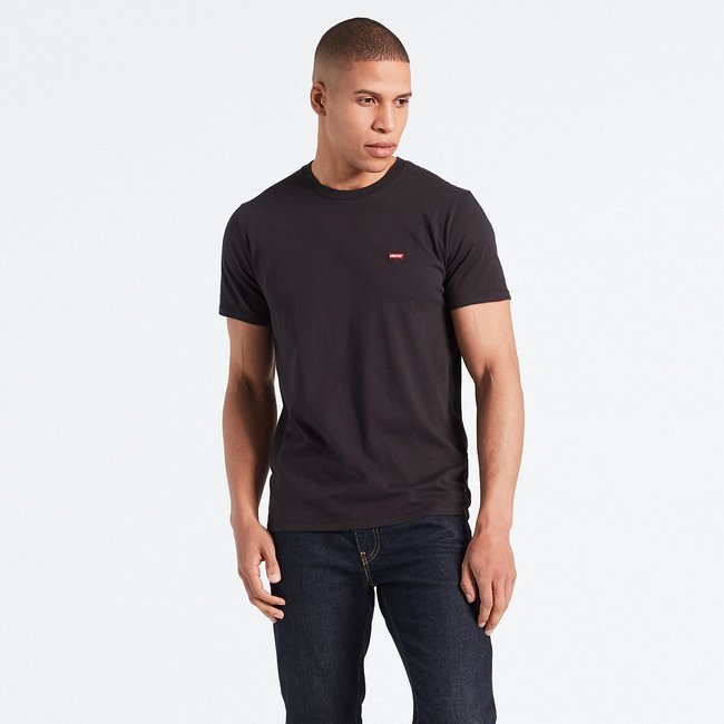 T-Shirt mit rundem Ausschnitt schwarz <span itemprop=