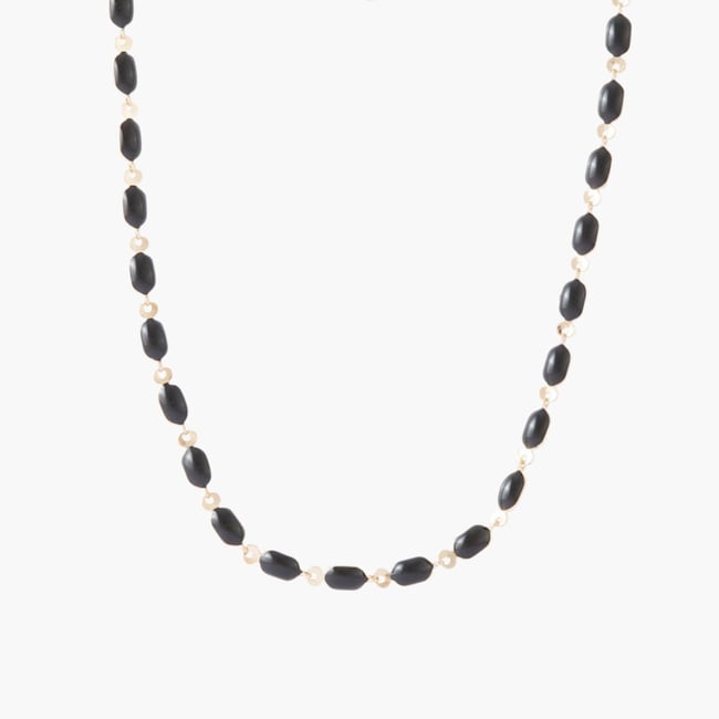 Collier maillons noir et doré v002228 <span itemprop=