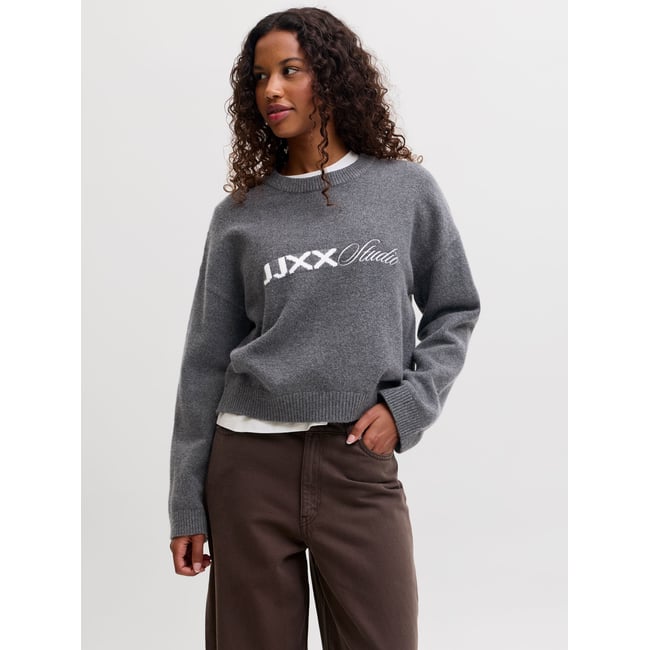 Pull En Maille dark grey melange <span itemprop=
