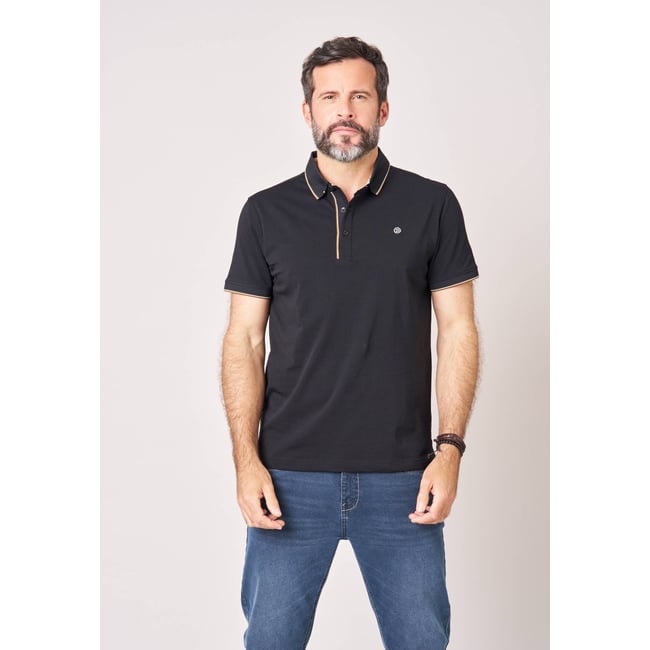 Polo regular homme avec col rayé SLATE - DEELUXE