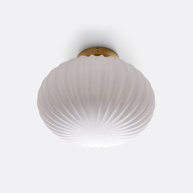 Plafoniera ottone e vetro opalino, Amia bianco/ottone LA REDOUTE INTERIEURS