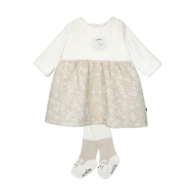 Robe collants shayna maille beige <span itemprop=