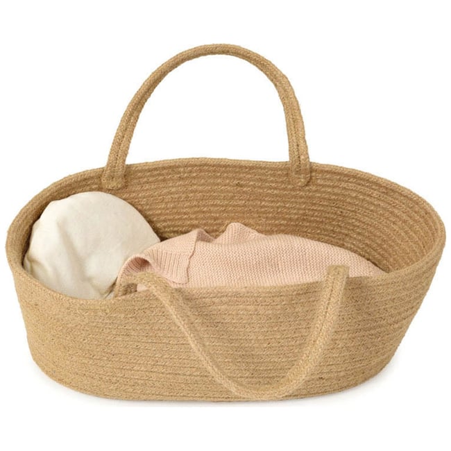 Couffin en corde pour poupée beige <span itemprop=