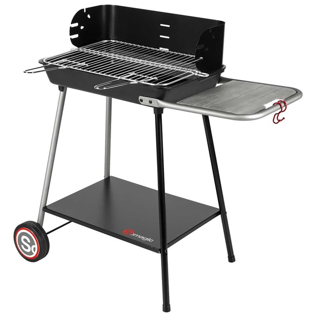 Barbecue à charbon pour 10 convives noir <span itemprop=