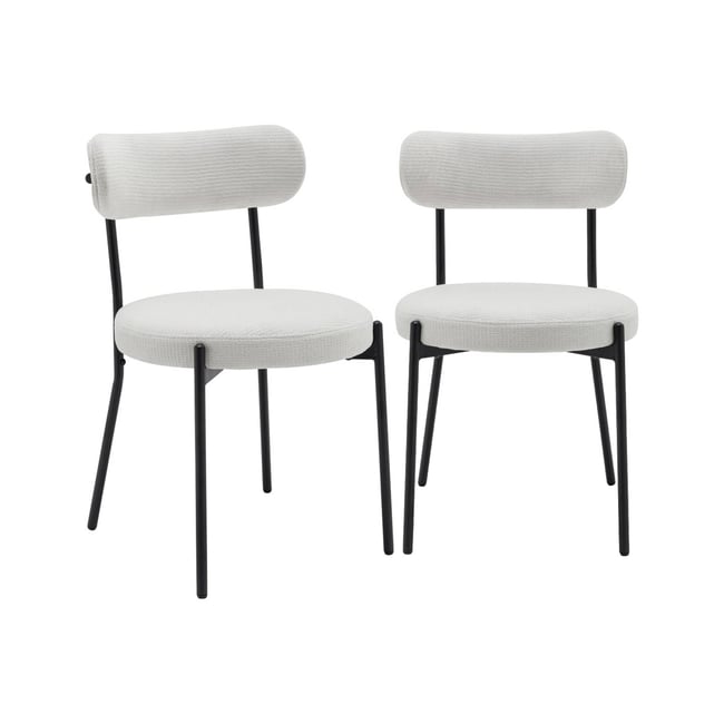 Chaise métal et tissu chenille (lot de 2) LIVIA - SWEEEK