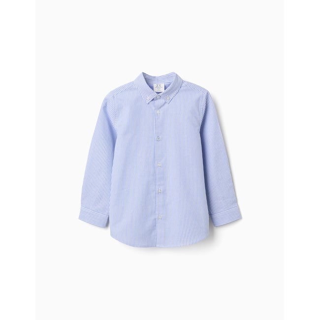 Chemise Oxford à Rayures bleu clair <span itemprop=