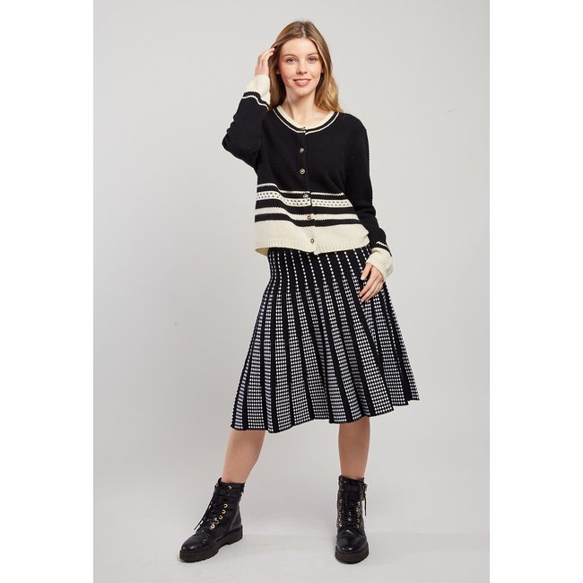 Gaelle Check Print Skirt, black, DERHY