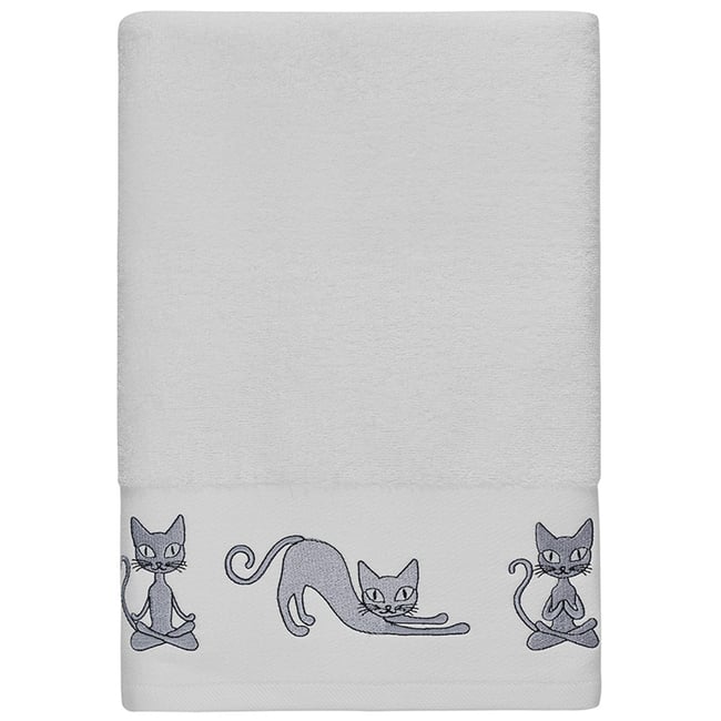 Drap de bain YOGI CAT blanc <span itemprop=
