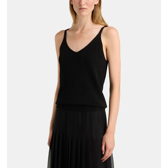 Débardeur fanny lu fil textile brillants noir <span itemprop=