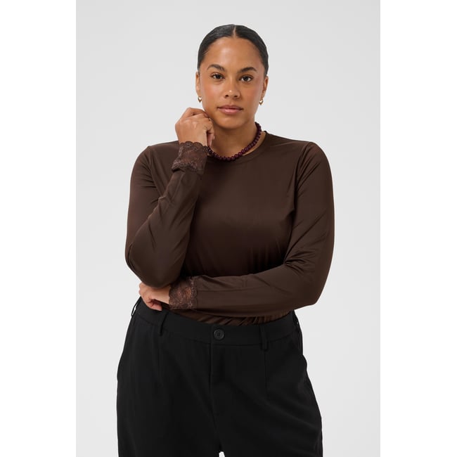 T-shirt à manches longues marron coffeebean <span itemprop=