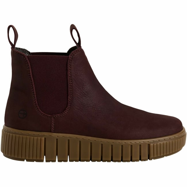 Leather Ankle Boots, burgundy, TAMARIS