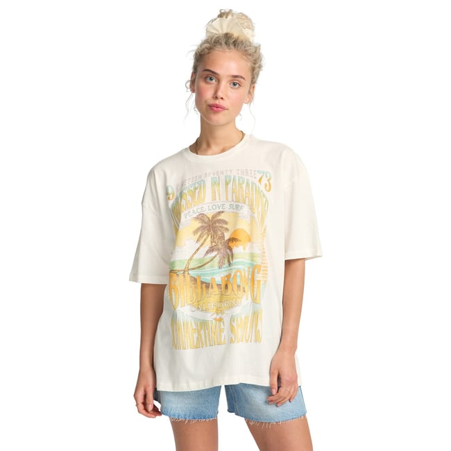 T shirt manches courtes SUNSET MINDSET blanc salt crystal <span itemprop=