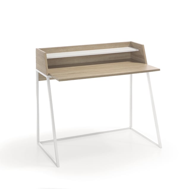 Bureau en placard et métal, ESSENTIAL Couleur boisclair <span itemprop=