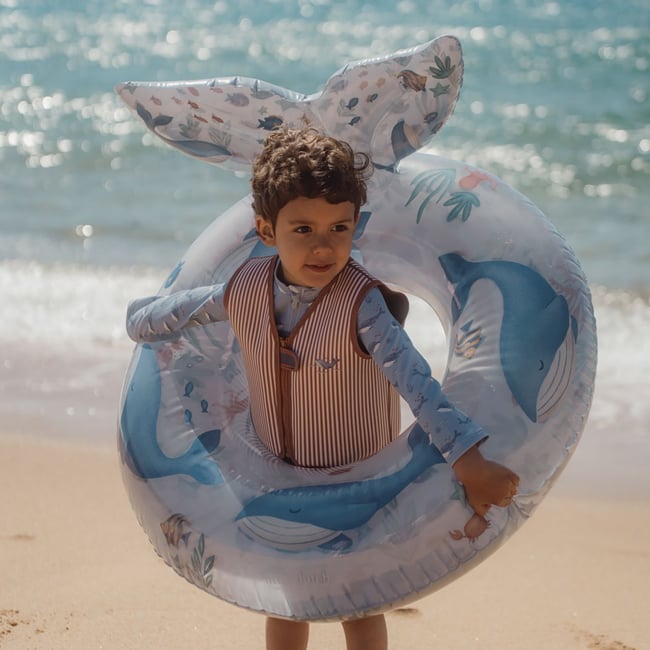 Gilet De Natation HeySplash Pour Bébé – Flottant 20-50 Lbs, Sangle Réglable, Motif Baleine Rose