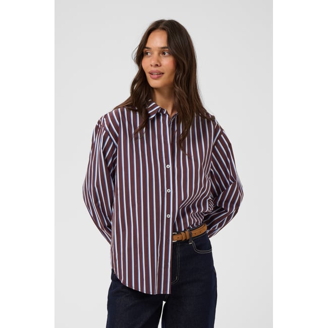 Chemise à manches longues marron fudge/chalk/provance <span itemprop=