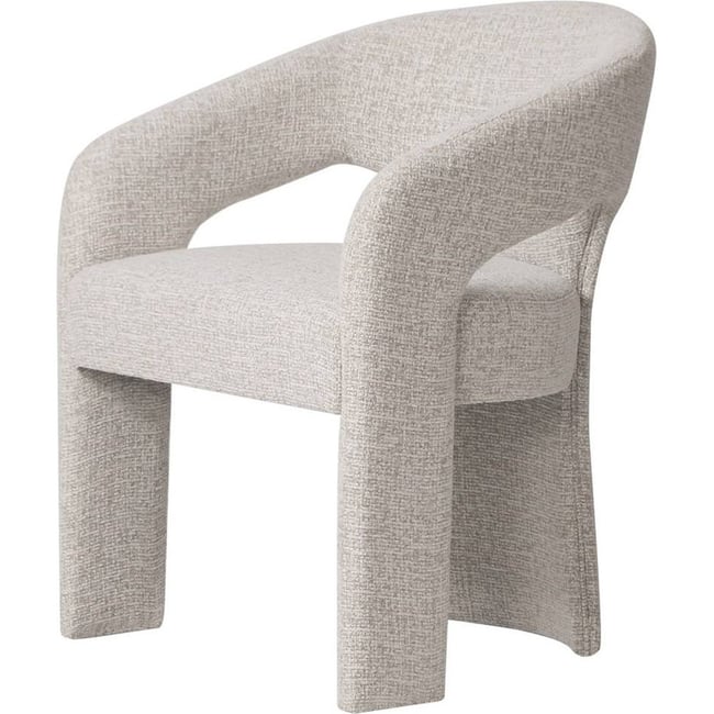 Chaise rembourrée arrondie collection NAURINE Couleur beige et crème <span itemprop=