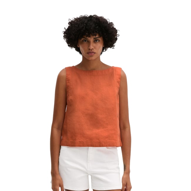 Blouse en lin sans manches regular avec des liens à nouer dans le dos - MARC O'POLO
